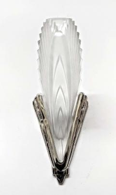 Pair of French Art Deco Feather Wall Sconces - 3942107