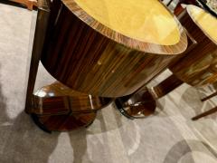 Pair of French Art Deco Macassar Side Tables with U Shaped Bases - 4562849