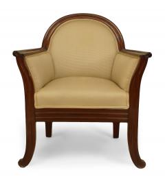 Pair of French Art Deco Mahogany Club Chairs - 1378762