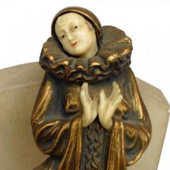 Pair of French Art Deco Marble Harlequin Bookends - 4195698