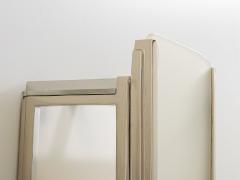 Pair of French Art Deco Modernist nickel steel opaline wall lights 1930 - 4472246