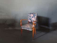 Pair of French Art Deco Stained Beech Armchairs - 1193237