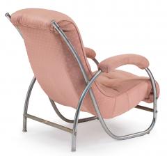 Pair of French Art Deco Tubular Pink Arm Chair - 1378673
