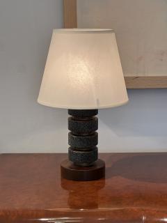 Pair of French Art Deco Walnut and Shagreen Boudoir Lamps circa 1930 - 4614605