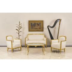 Pair of French Art Deco White Star Arm Chair - 4631226