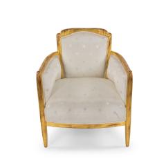 Pair of French Art Deco White Star Arm Chair - 4631235
