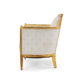 Pair of French Art Deco White Star Arm Chair - 4631242