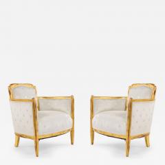 Pair of French Art Deco White Star Arm Chair - 4646690