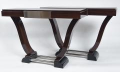 Pair of French Art Moderne Rosewood Console Tables - 1589299