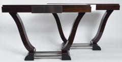 Pair of French Art Moderne Rosewood Console Tables - 1589324