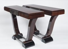 Pair of French Art Moderne Rosewood Console Tables - 1589325