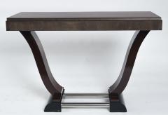 Pair of French Art Moderne Rosewood Console Tables - 1589326