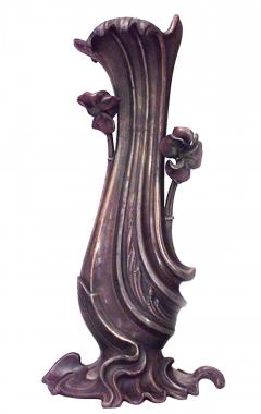 Pair of French Art Nouveau Metal Vases - 4655647