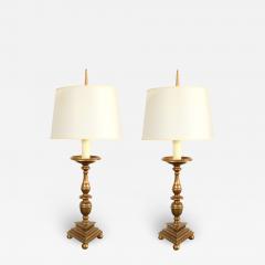 Pair of French Baroque Style Bronze Candlesticks now Mounted as Lamps - 1666209