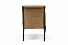 Pair of French Beige Upholstered and Black Wooden Framed Bergere Armchairs - 4172305