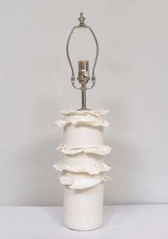 Pair of French Bespoke Ceramic Ruffle Lamps - 3490962