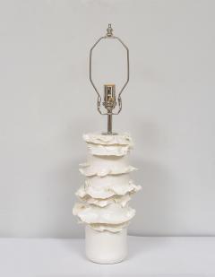 Pair of French Bespoke Glazed Ceramic Ruffle Lamps - 3714151