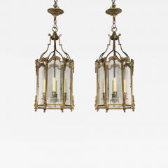 Pair of French Brass Hall Lanterns - 1802931