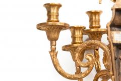 Pair of French Bronze Blue Painted Five Light Antique Wall Sconces - 4568978