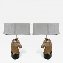 Pair of French Bronze Horse Lamps - 421792