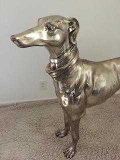 Pair of French Bronze Nickel Greyhound Dog Monumental - 923539