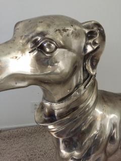 Pair of French Bronze Nickel Greyhound Dog Monumental - 923540