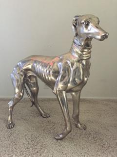 Pair of French Bronze Nickel Greyhound Dog Monumental - 923542