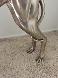 Pair of French Bronze Nickel Greyhound Dog Monumental - 923544