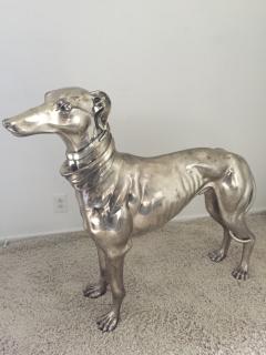 Pair of French Bronze Nickel Greyhound Dog Monumental - 923545