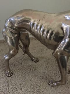 Pair of French Bronze Nickel Greyhound Dog Monumental - 923548