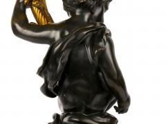 Pair of French Bronze Seven Light Candelabra Lamps ca 1880 - 4800941