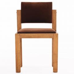 Pair of French Brutalist Oak Side Chairs With Adjustable Tilting Backs C 1960 - 4707692