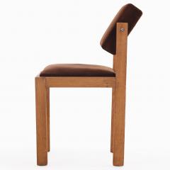 Pair of French Brutalist Oak Side Chairs with Adjustable Tilting Backs C 1960 - 4597614