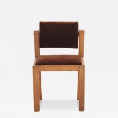 Pair of French Brutalist Oak Side Chairs with Adjustable Tilting Backs C 1960 - 4708198