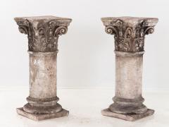 Pair of French Carved Limestone Columns 20th Century - 2548009