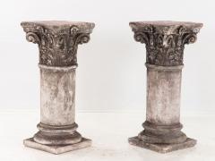 Pair of French Carved Limestone Columns 20th Century - 2548010