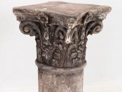 Pair of French Carved Limestone Columns 20th Century - 2548012