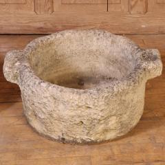 Pair of French Carved Stone Planters with Handles C 1910 - 4768789