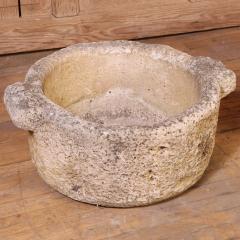 Pair of French Carved Stone Planters with Handles C 1910 - 4768790