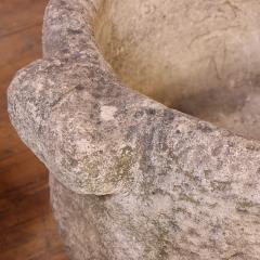 Pair of French Carved Stone Planters with Handles C 1910 - 4768792