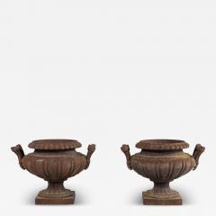 Pair of French Cast Iron Urns Early 20th Century - 4040595