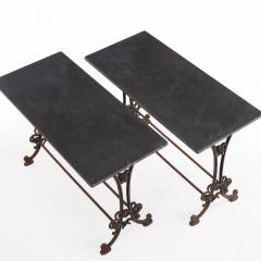 Pair of French Cast Iron and Stone Tables 19th C  - 4618501