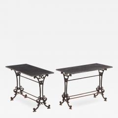 Pair of French Cast Iron and Stone Tables 19th C  - 4619308