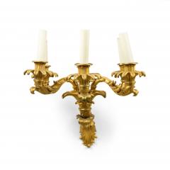 Pair of French Charles X Gilt Bronze Wall Sconces - 1398732