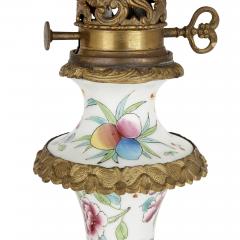 Pair of French Chinoiserie style gilt bronze mounted porcelain oil lamps - 1894770