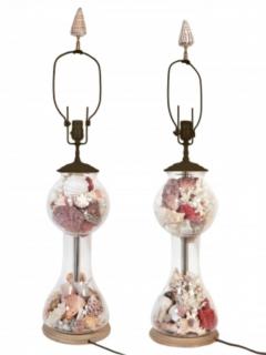 Pair of French Cloche Shell Lamps - 1413144