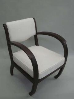 Pair of French Colonial Art Deco Teak Lounge Chairs Armchairs - 1599190