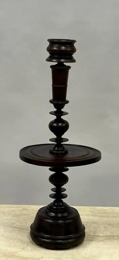Pair of French Colonial Carved Teak Wood Table Lamp Bases or Candelabras c 1930 - 4111494