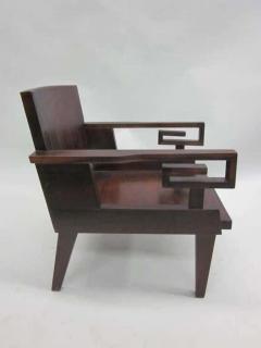 Pair of French Colonial Mid Century Modern Neoclassical Kingwood Lounge Chairs - 1599182