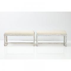 Pair of French Country Painted Benches - 2467360